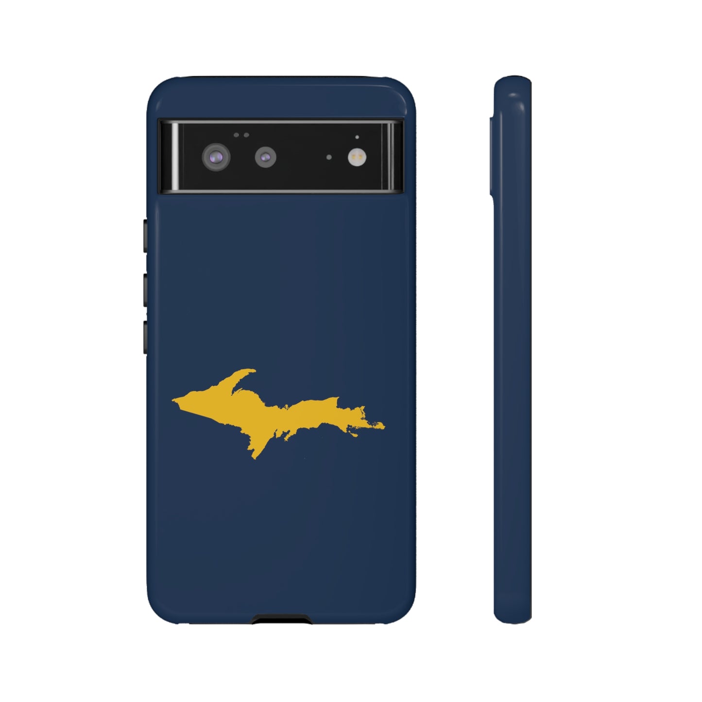 Michigan Upper Peninsula Tough Phone Case (Navy w/ Gold UP Outline) | Samsung & Pixel Android