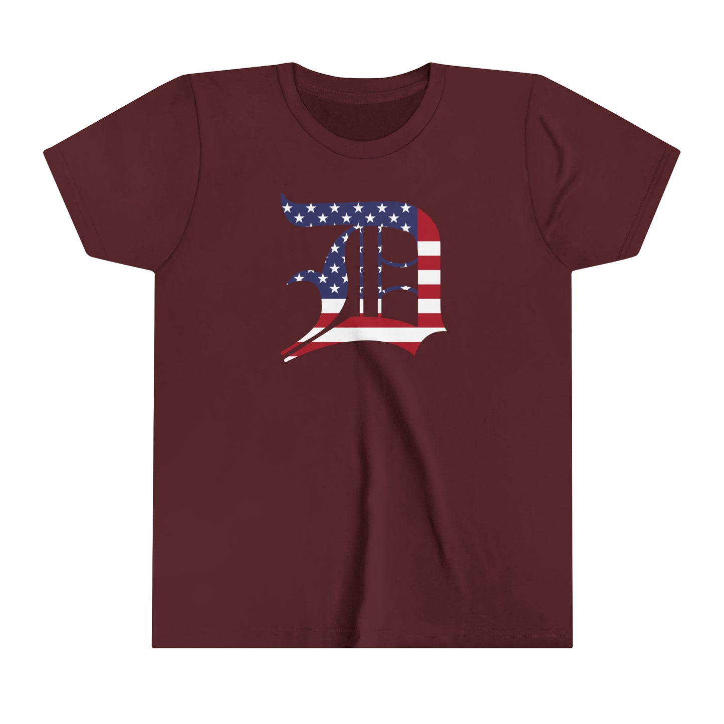 Detroit 'Old English D' T-Shirt (Patriotic Edition) | Youth Short Sleeve