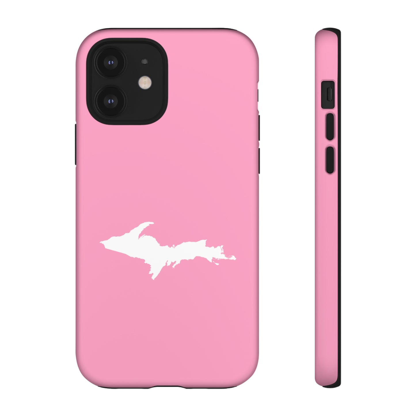 Michigan Upper Peninsula Tough Phone Case ('67 Caddie Pink w/ UP Outline) | Apple iPhone