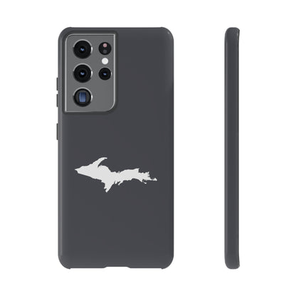 Michigan Upper Peninsula Tough Phone Case (Iron Ore Grey w/ UP Outline) | Samsung & Pixel Android