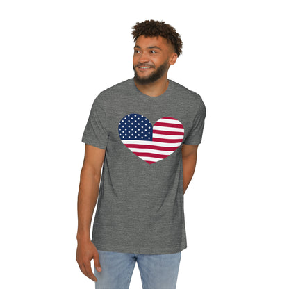 United States Flag Heart T-Shirt | Made in USA