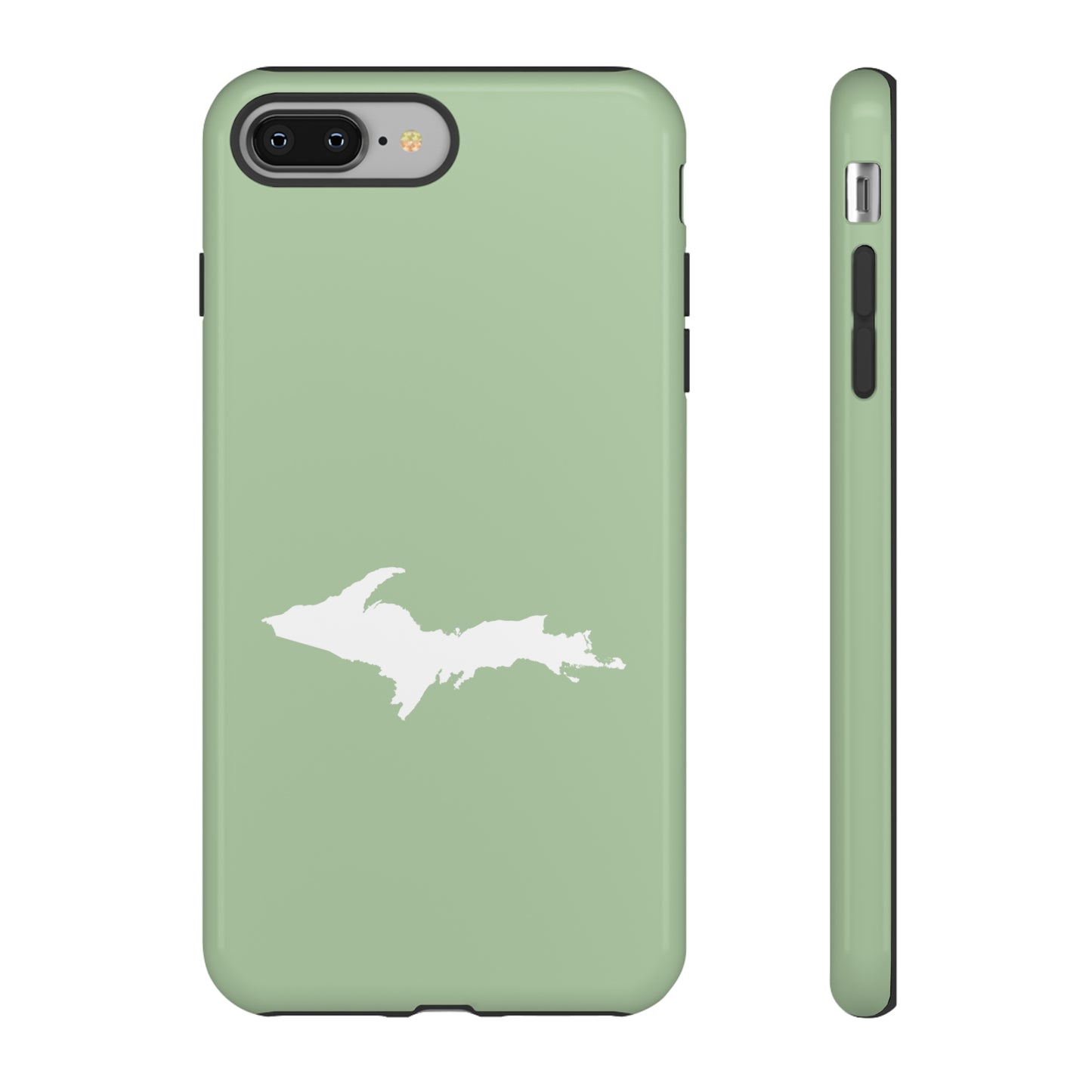 Michigan Upper Peninsula Tough Phone Case (Green Tea Color w/ UP Outline) | Apple iPhone