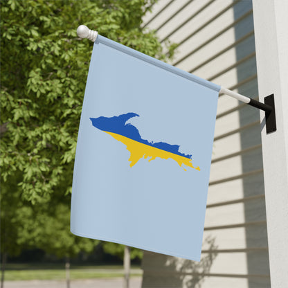 Michigan Upper Peninsula Home & Garden Flag (w/ UP Ukraine Flag) | Light Blue