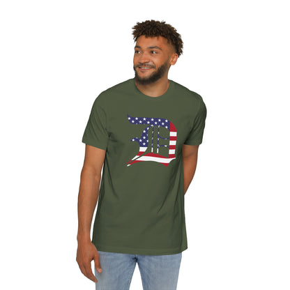 Detroit 'Old English D' T-Shirt (Patriotic Edition) | Made in USA