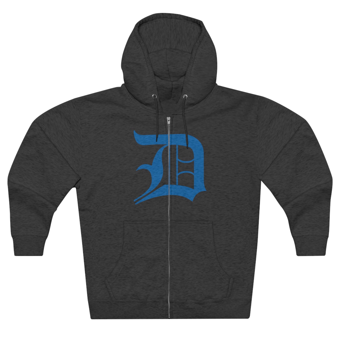 Detroit 'Old English D' Hoodie (Full-Body Azure) | Unisex Full Zip