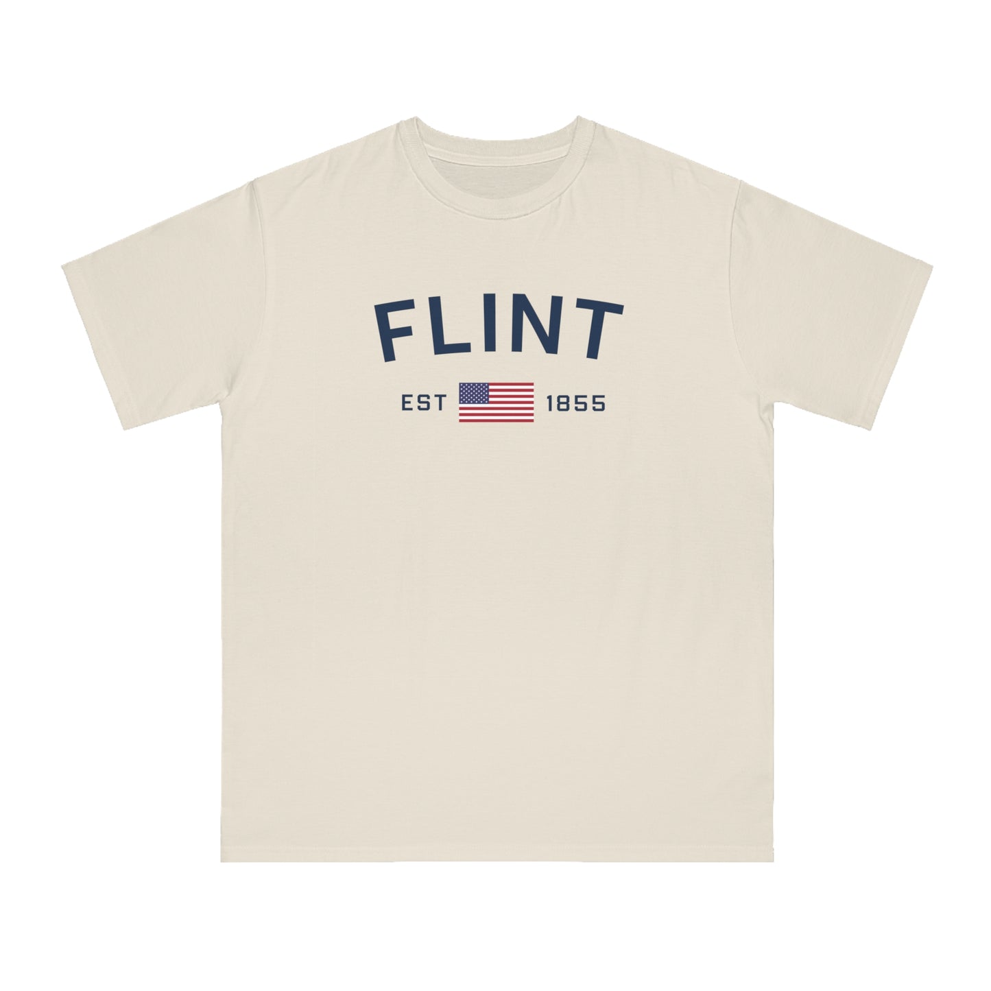 'Flint EST 1855' T-Shirt (w/USA Flag) | Unisex Organic