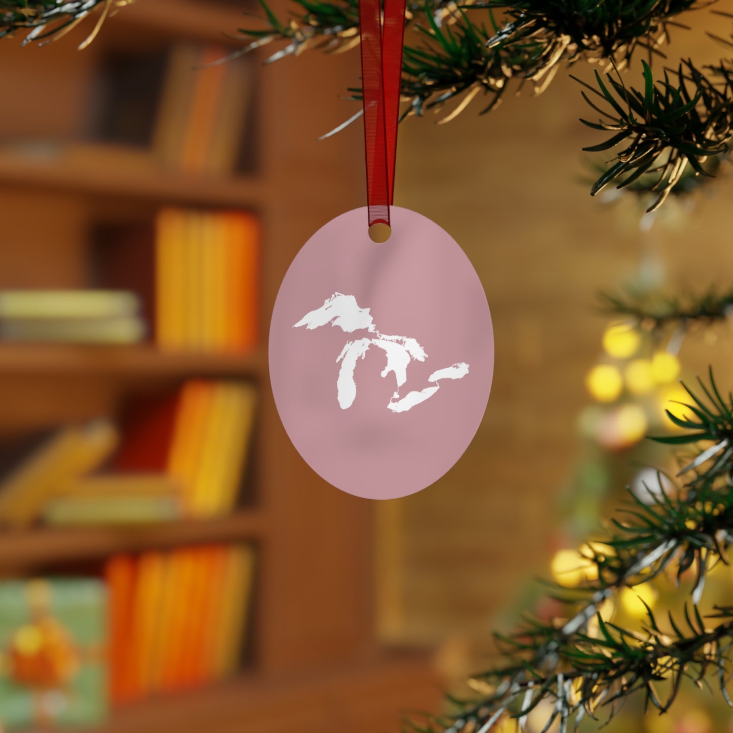 Great Lakes Christmas Ornament | Metal - Cherry Blossom Pink