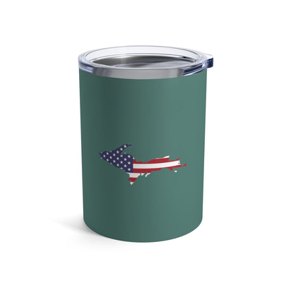 Michigan Upper Peninsula Tumbler (w/ UP USA Flag) | Copper Green - 10oz