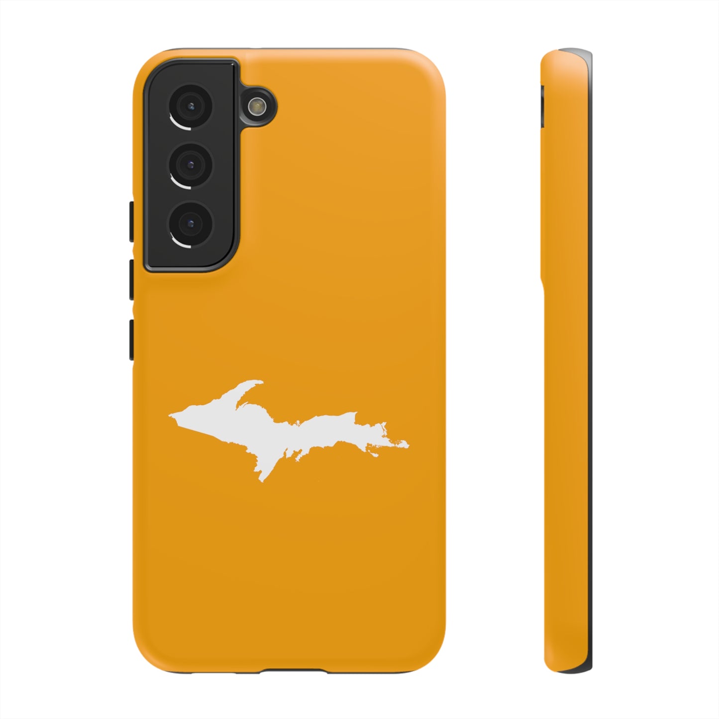 Michigan Upper Peninsula Tough Phone Case (Autumn Birch Leaf Color w/ UP Outline) | Samsung & Pixel Android