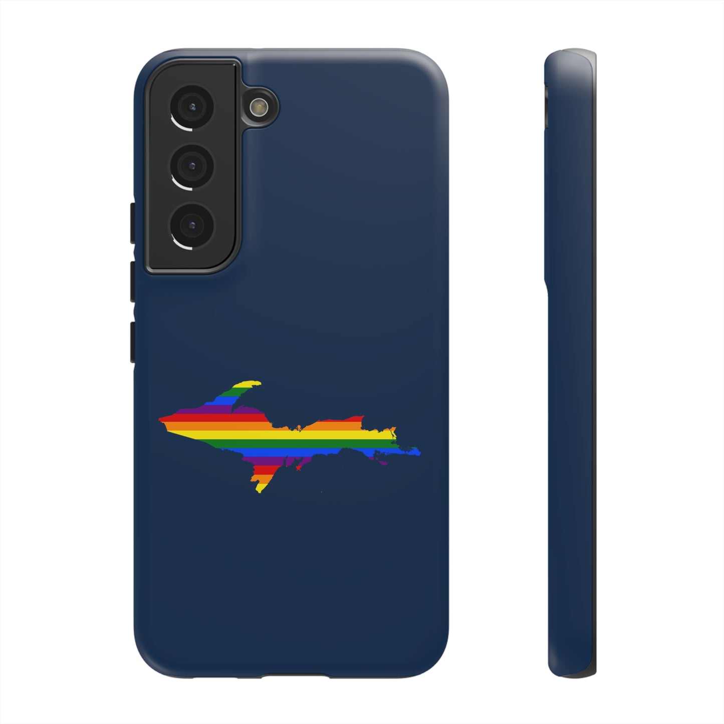 Michigan Upper Peninsula Tough Phone Case (Navy w/ UP Pride Flag Outline) | Samsung & Pixel Android