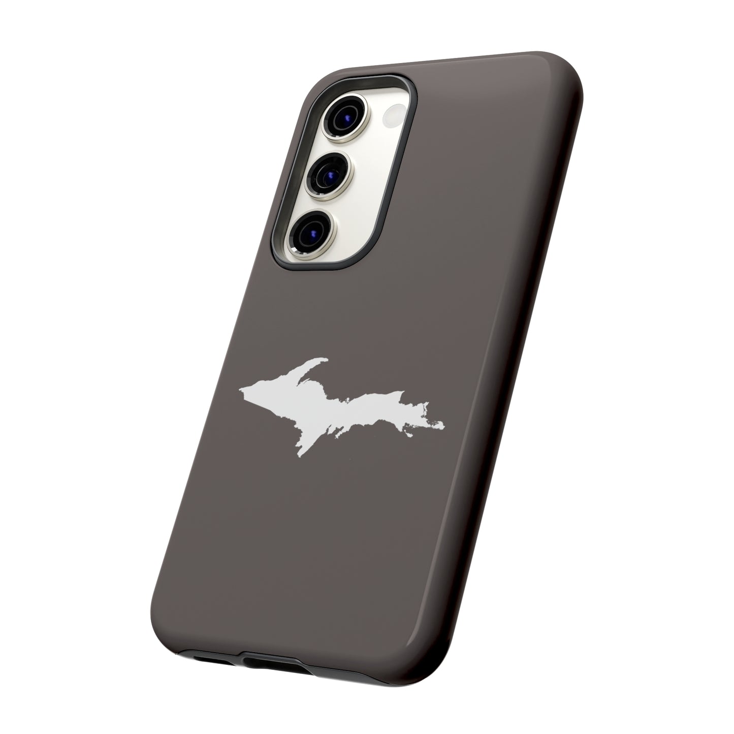 Michigan Upper Peninsula Tough Phone Case (Warren Tank Grey w/ UP Outline) | Samsung & Pixel Android