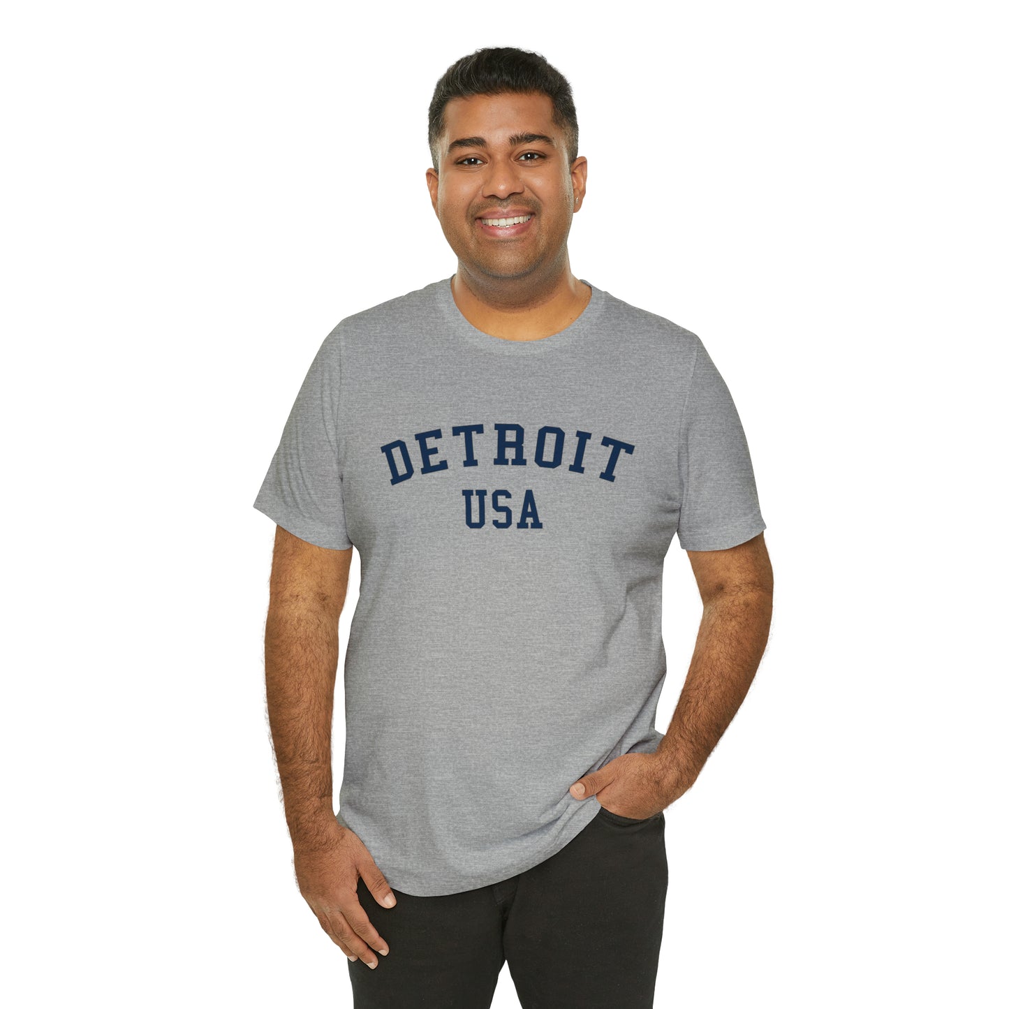 'Detroit USA' T-Shirt (Collegiate Font) | Unisex Standard