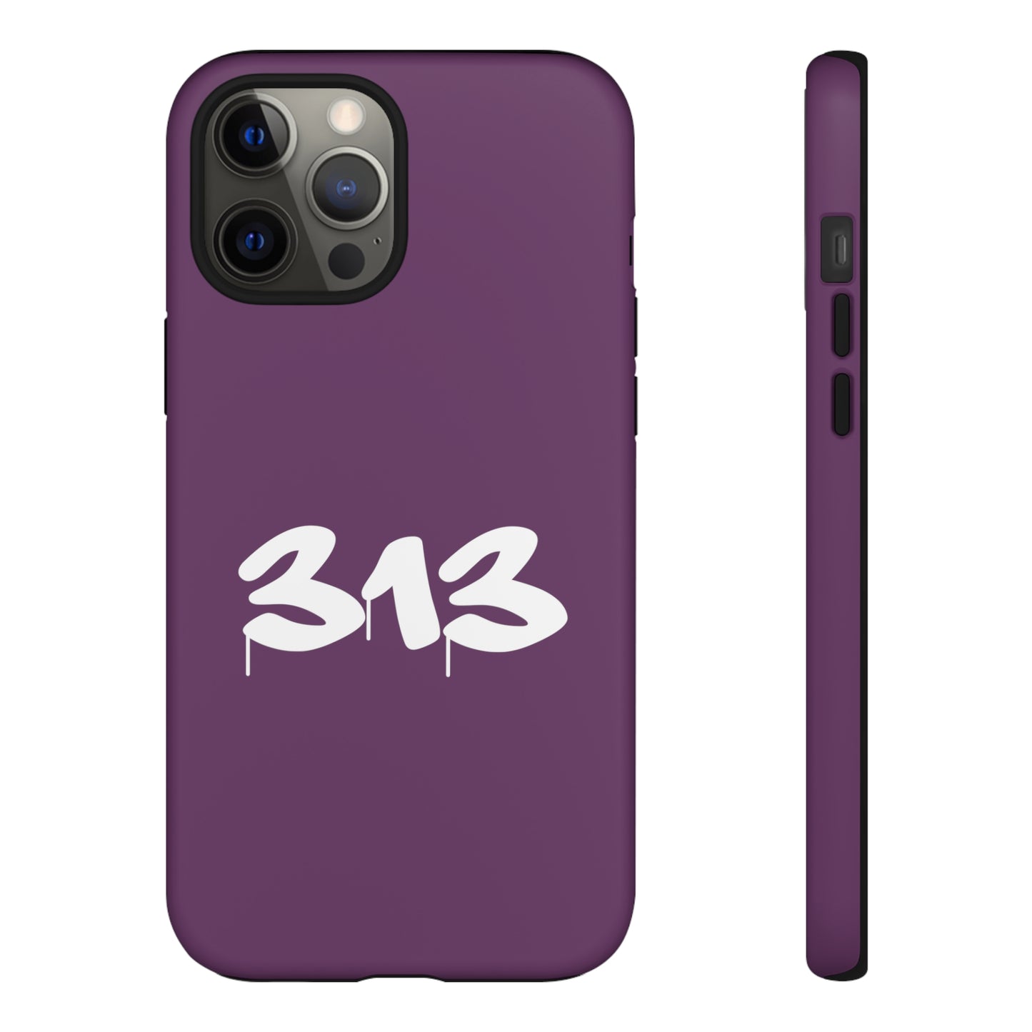 Detroit '313' Tough Phone Case (Plum Tag Font) | Apple iPhone