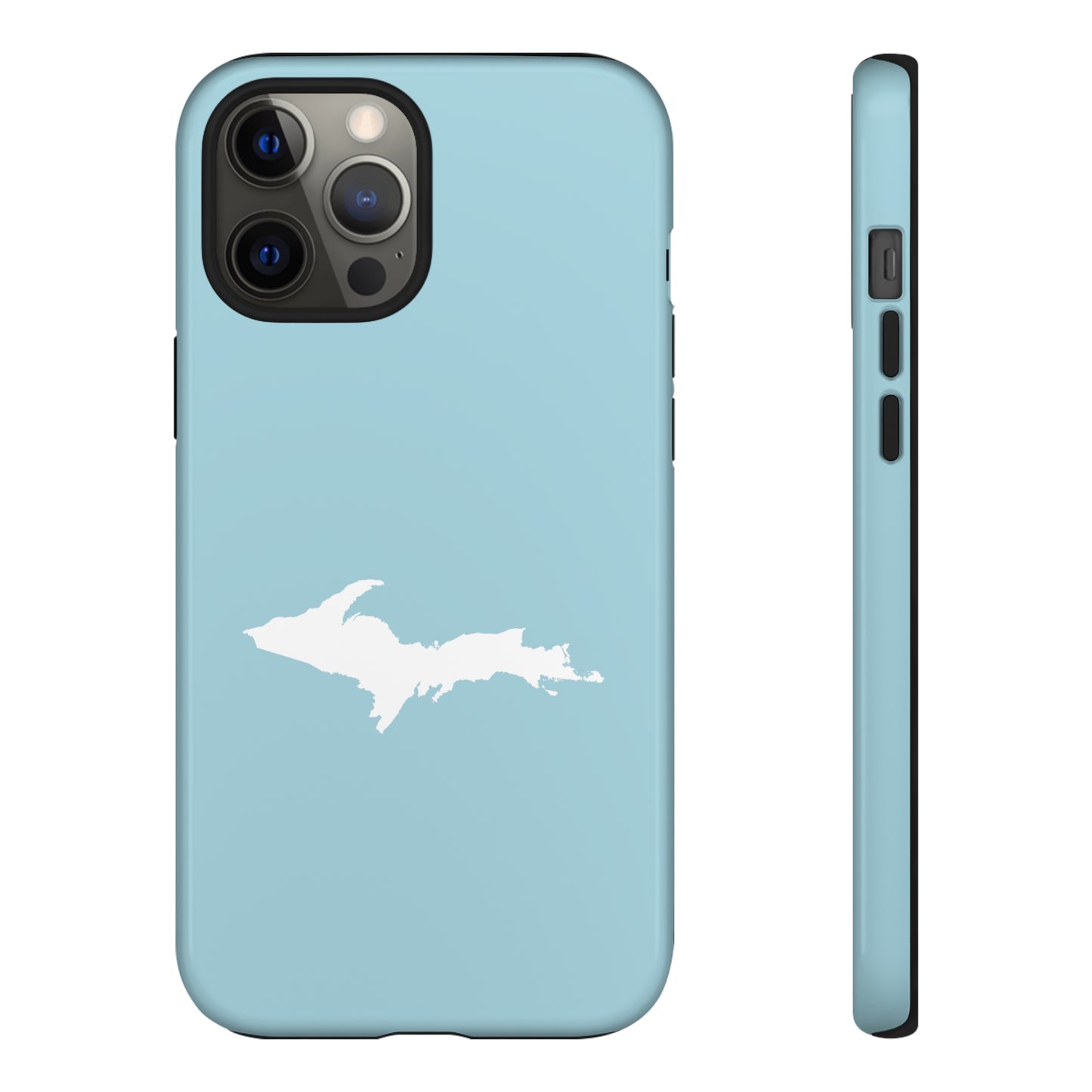 Michigan Upper Peninsula Tough Phone Case ('58 Caddie Blue w/ UP Outline) | Apple iPhone