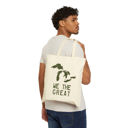 Great Lakes 'We The Great' Light Tote Bag | Army Green