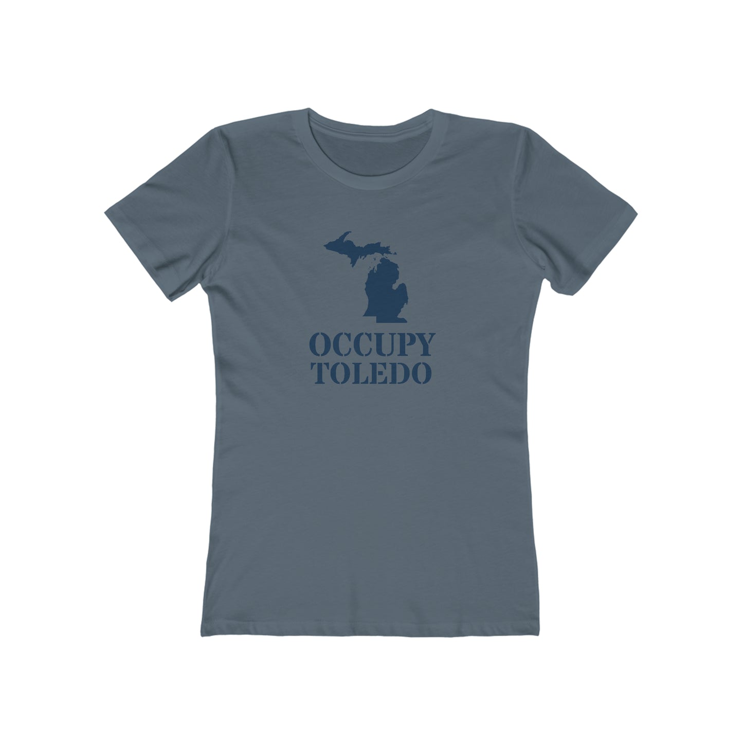 'Occupy Toledo' T-Shirt (w/ Corrected MI Outline) | Women's Boyfriend Cut