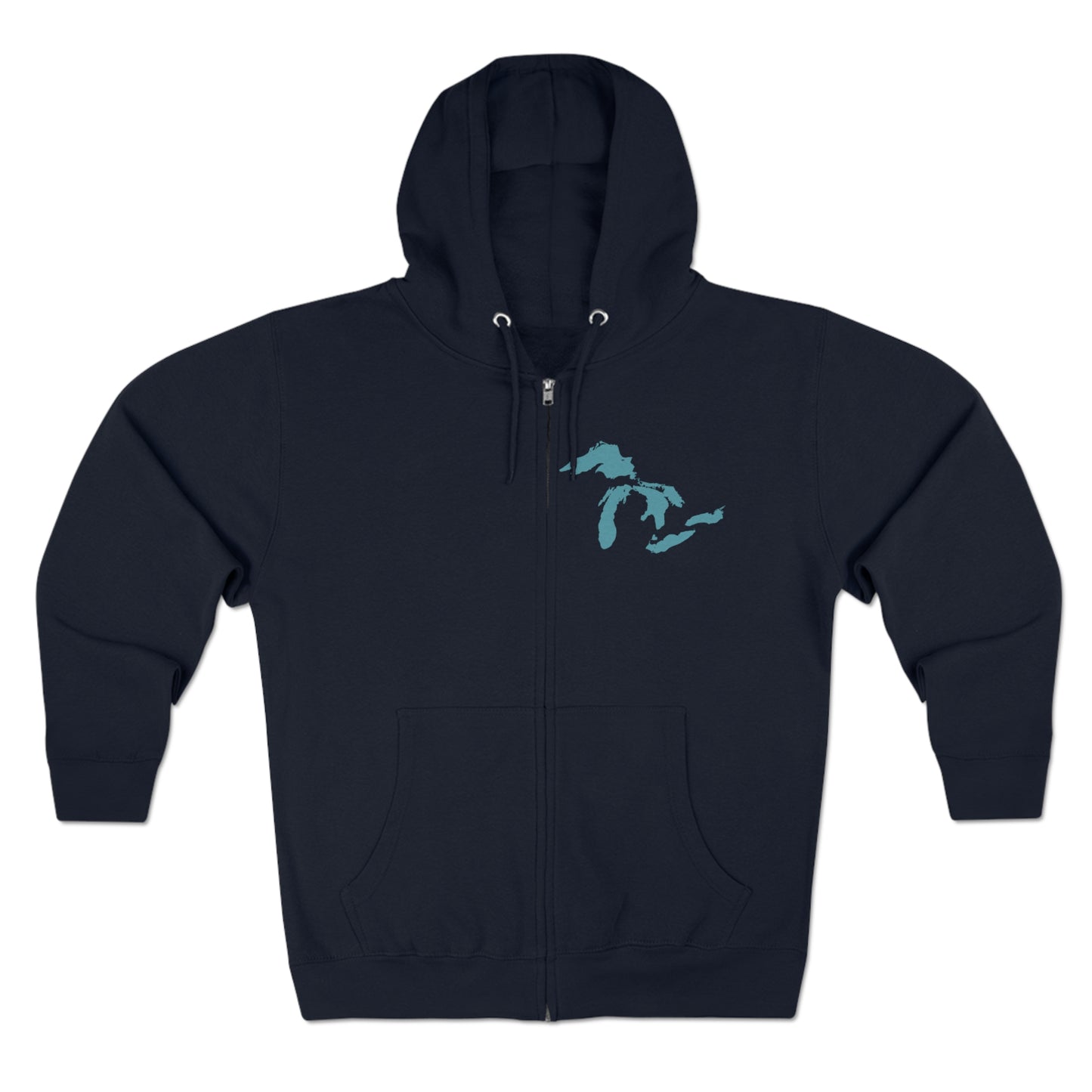 Great Lakes Hoodie (Huron Blue, Mini) | Unisex Full Zip