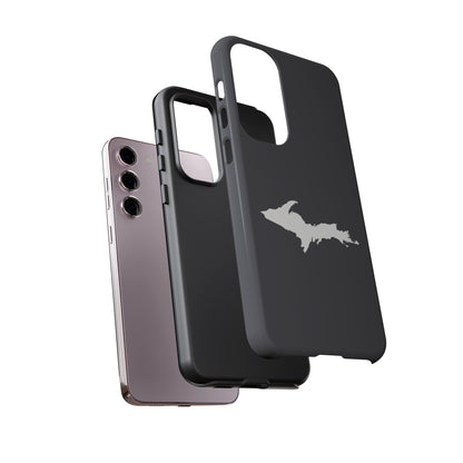 Michigan Upper Peninsula Tough Phone Case (Iron Ore Grey w/ UP Outline) | Samsung & Pixel Android