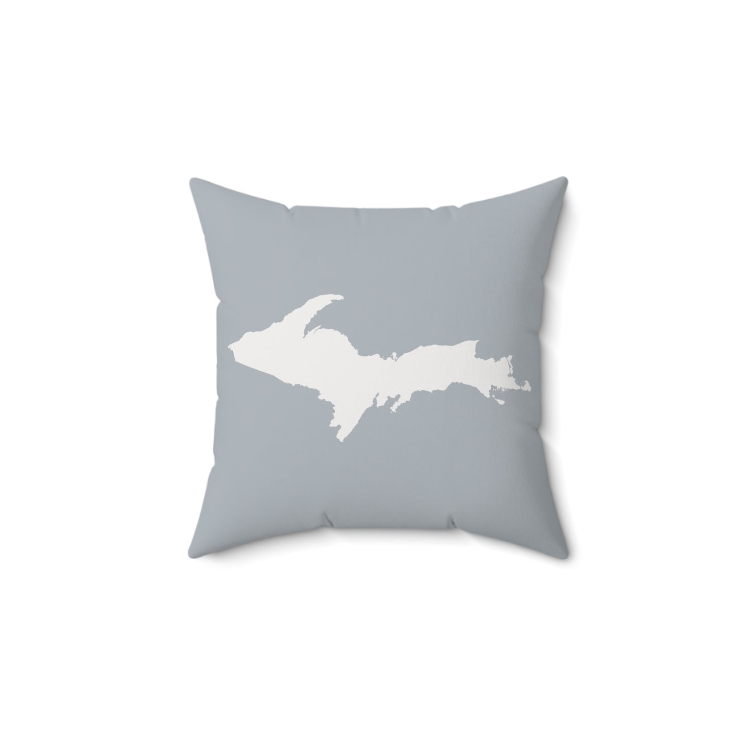 Michigan Upper Peninsula Accent Pillow (w/ UP Outline) | Silver