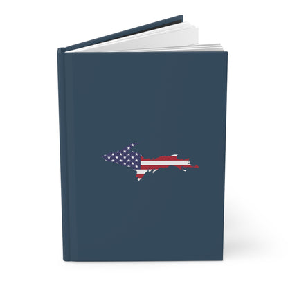 Michigan Upper Peninsula Hardcover Journal (w/ UP USA Flag) | Ruled - '37 Caddie Blue