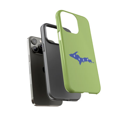 Michigan Upper Peninsula Tough Phone Case (Gooseberry Green w/ UP Quebec Flag Outline) | Apple iPhone