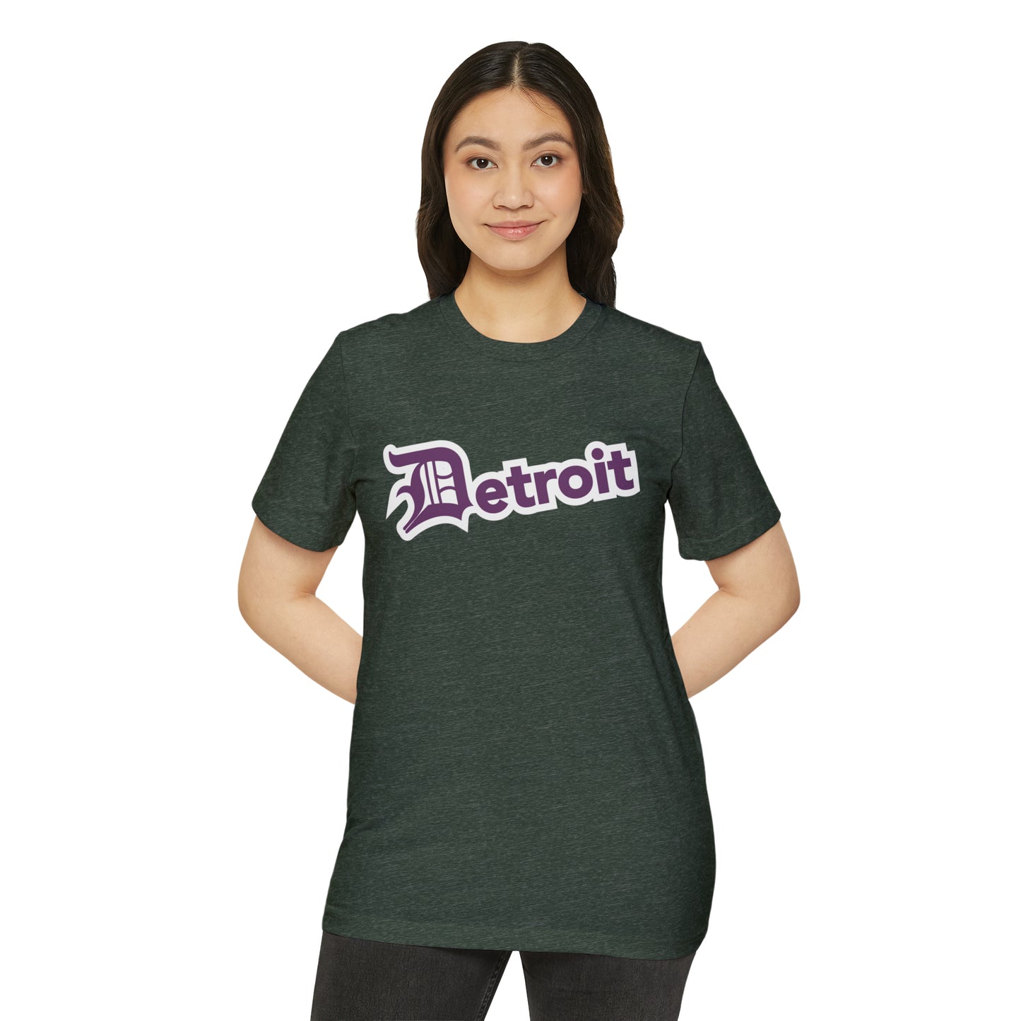 Detroit' T-Shirt (Plum Old English 'D') | Unisex Recycled Organic