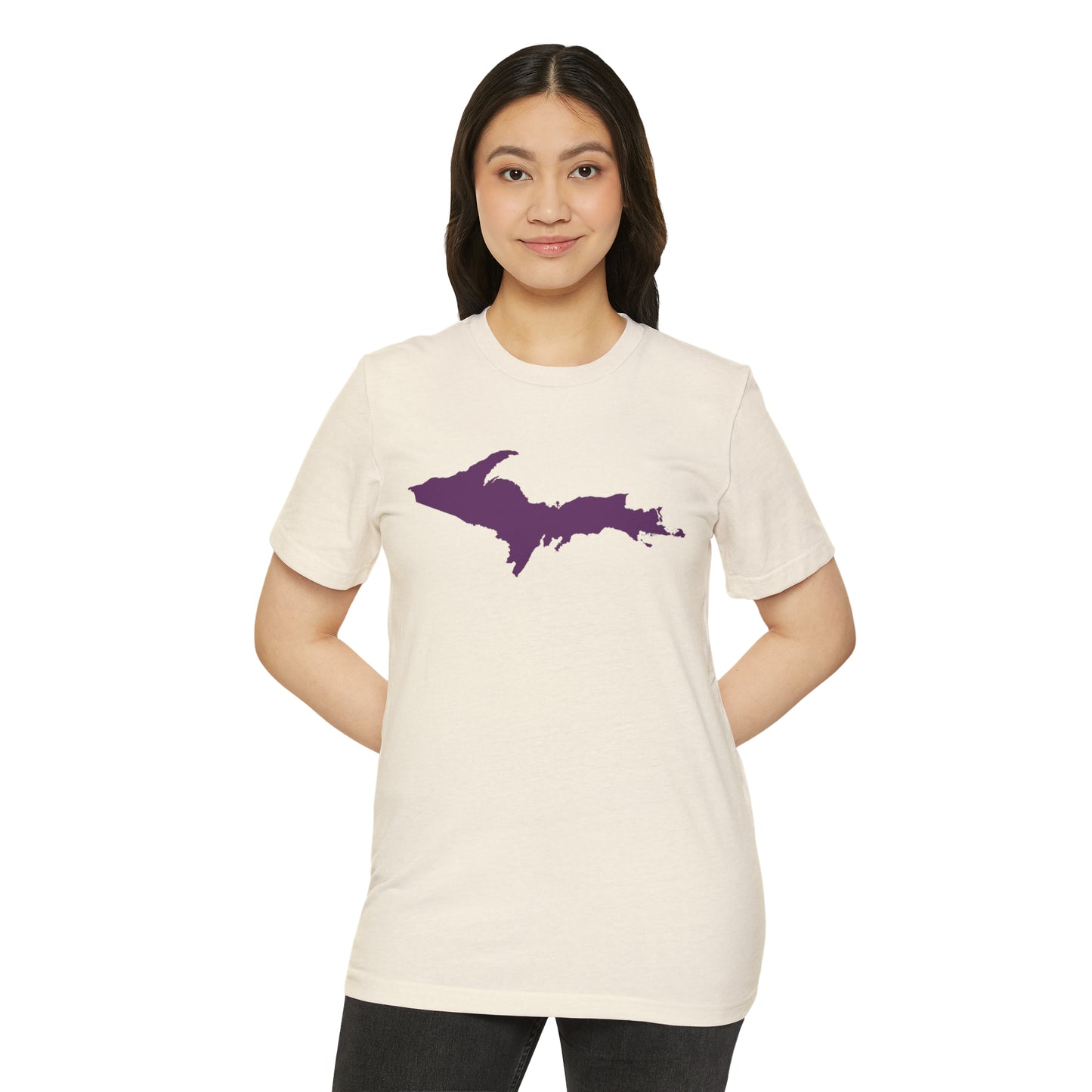 Michigan Upper Peninsula T-Shirt (w/ Plum UP Outline) | Unisex Recycled Organic