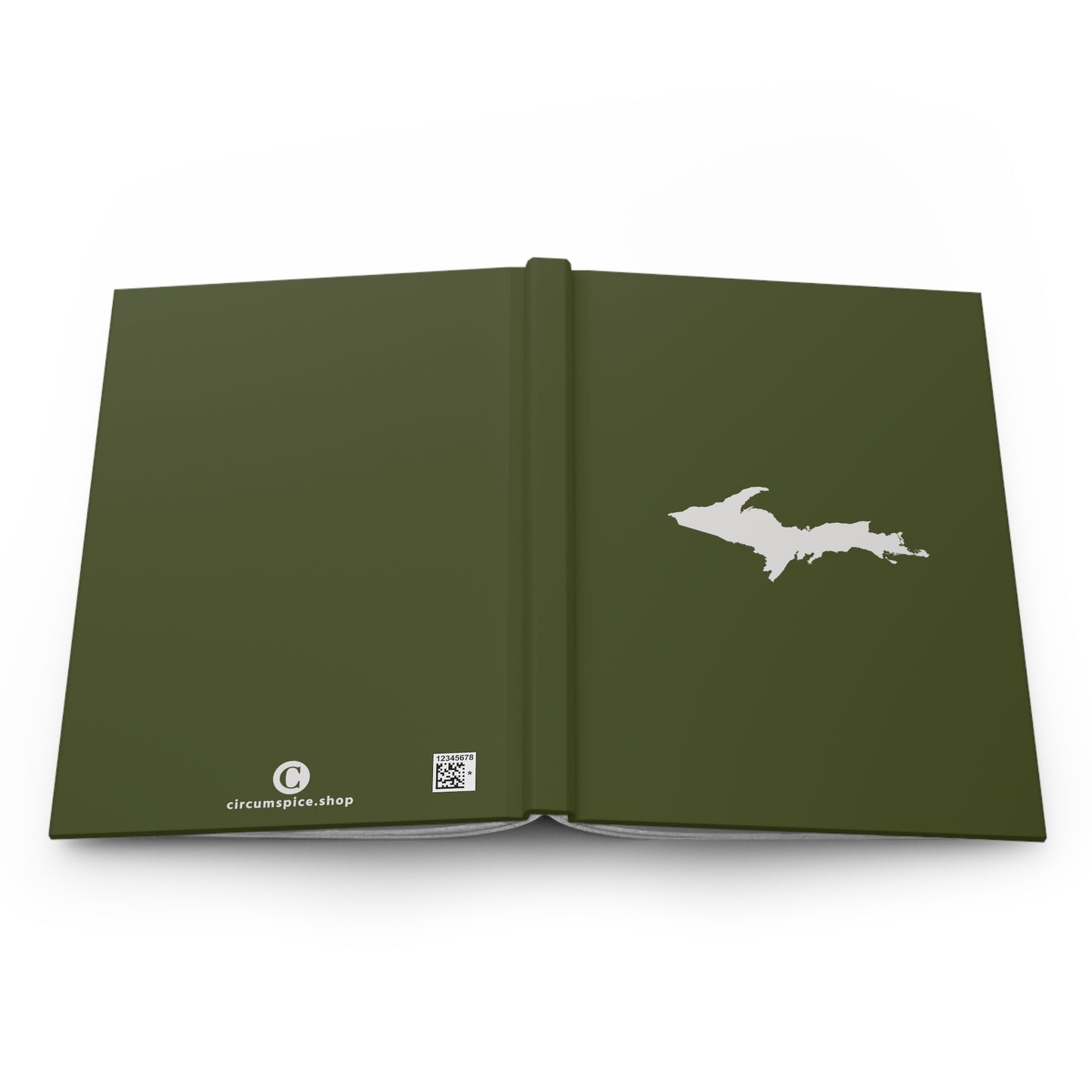 Michigan Upper Peninsula Hardcover Journal (Army Green w/ UP Outline) | Ruled - 150pgs