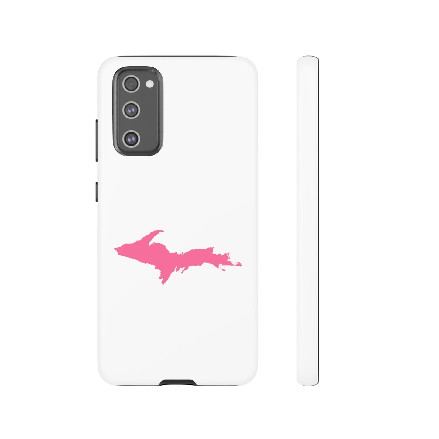 Michigan Upper Peninsula Tough Phone Case (w/ Pink UP Flag Outline) | Samsung & Pixel Android