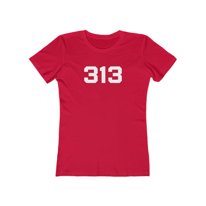 Detroit '313' T-Shirt (Athletic Font) | Women's Boyfriend Cut