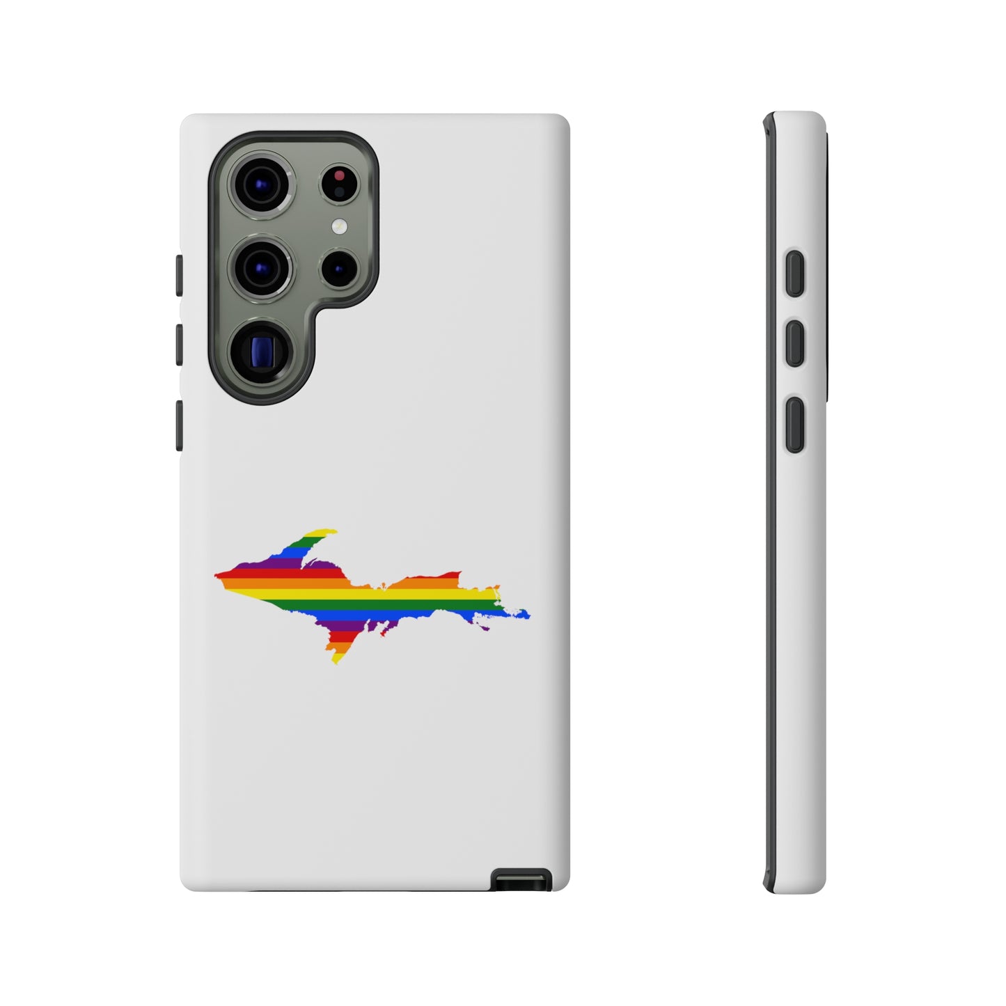 Michigan Upper Peninsula Tough Phone Case (w/ UP Pride Flag Outline) | Samsung & Pixel Android