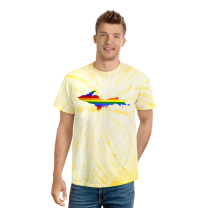 Michigan Upper Peninsula Tie-Dye T-Shirt (w/ UP Pride Flag) | Unisex Cyclone