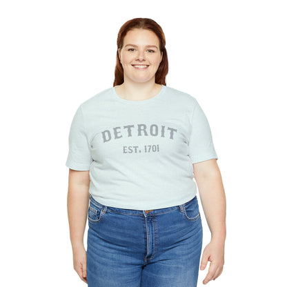 Detroit EST. 1701' T-Shirt (Silver Ballpark Font) | Unisex Standard