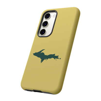Michigan Upper Peninsula Tough Phone Case (Plum Yellow w/ Green UP Outline) | Samsung & Pixel Android
