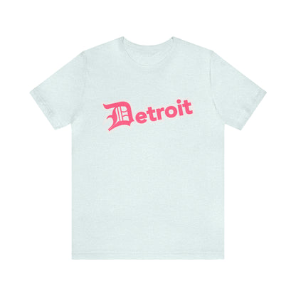 'Detroit' T-Shirt (Rhodochrosite Pink w/ Old English 'D') | Unisex Standard