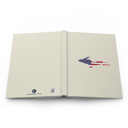 Michigan Upper Peninsula Hardcover Journal (w/ UP USA Flag) | Ruled - Ivory White