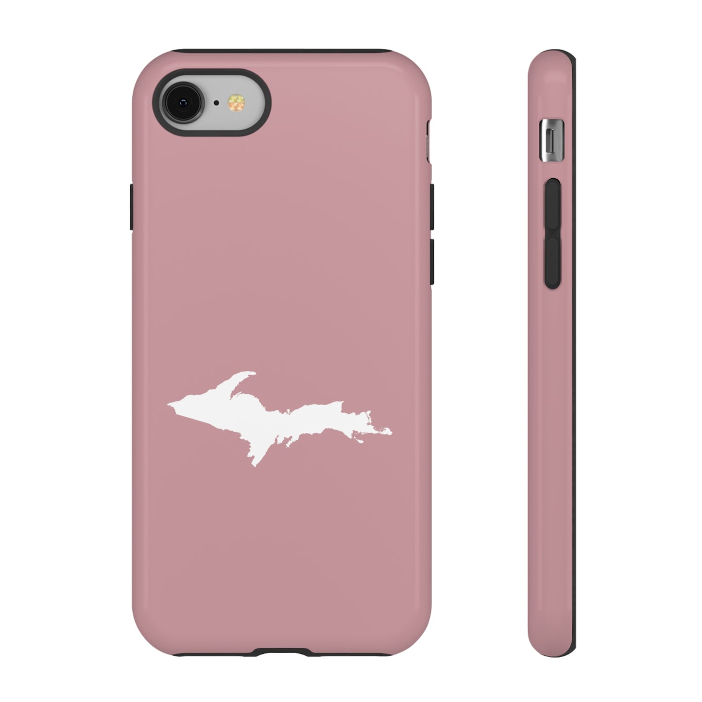 Michigan Upper Peninsula Tough Phone Case (Cherry Blossom Pink w/ UP Outline) | Apple iPhone