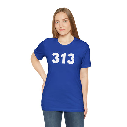 Detroit '313' T-Shirt (Geometric Sans Font) | Unisex Standard Fit