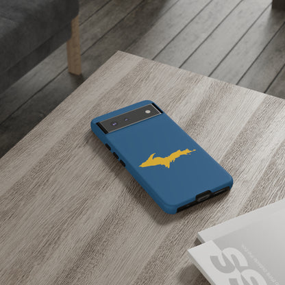 Michigan Upper Peninsula Tough Phone Case (Blueberry w/ Gold UP Outline) | Samsung & Pixel Android