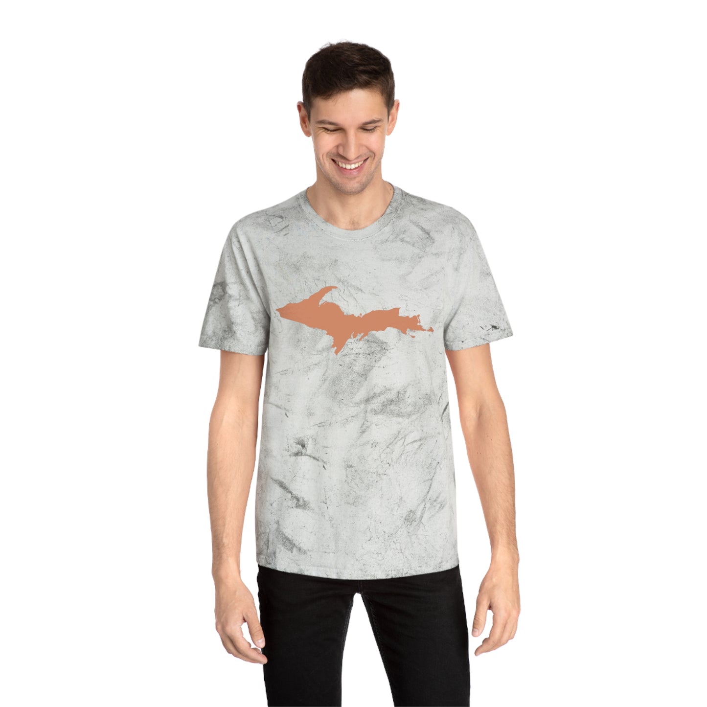 Michigan Upper Peninsula T-Shirt (w/ Copper UP Outline) | Unisex Color Blast