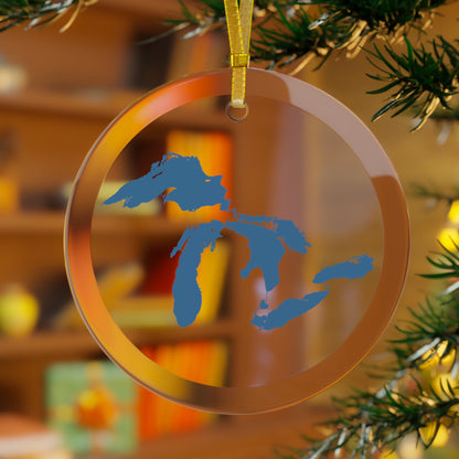 Great Lakes Christmas Ornament | Clear Glass - Blueberry