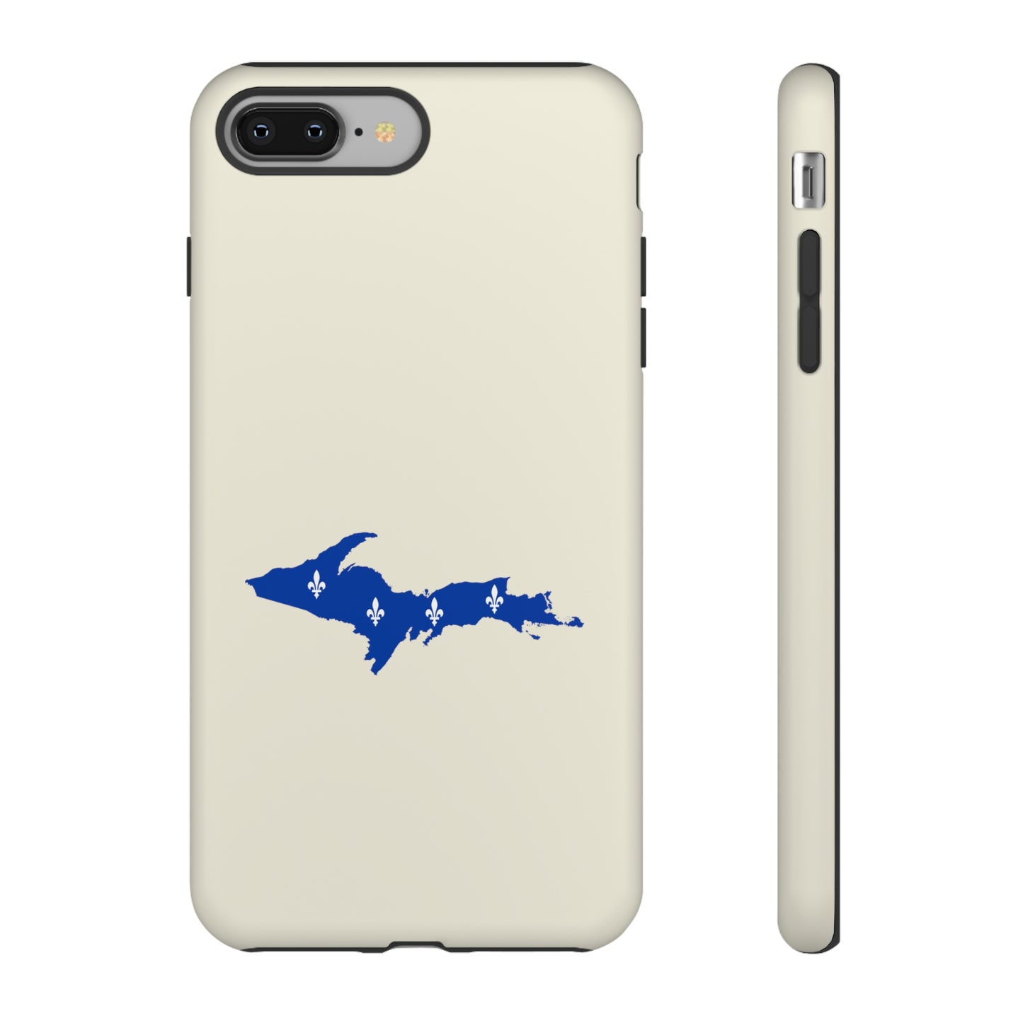 Michigan Upper Peninsula Tough Phone Case (Ivory White w/ UP Quebec Flag Outline) | Apple iPhone