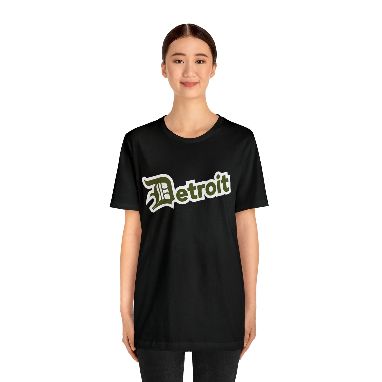 'Detroit' T-Shirt (Army Green w/ Old English 'D') | Unisex Standard