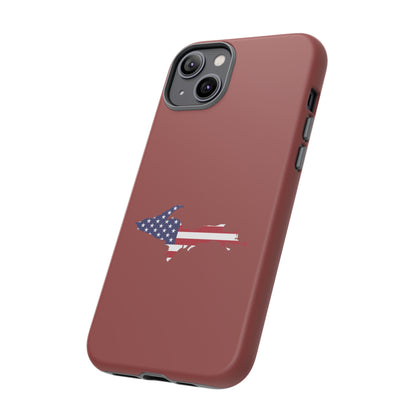 Michigan Upper Peninsula Tough Phone Case (Ore Dock Red w/ UP USA Flag Outline) | Apple iPhone