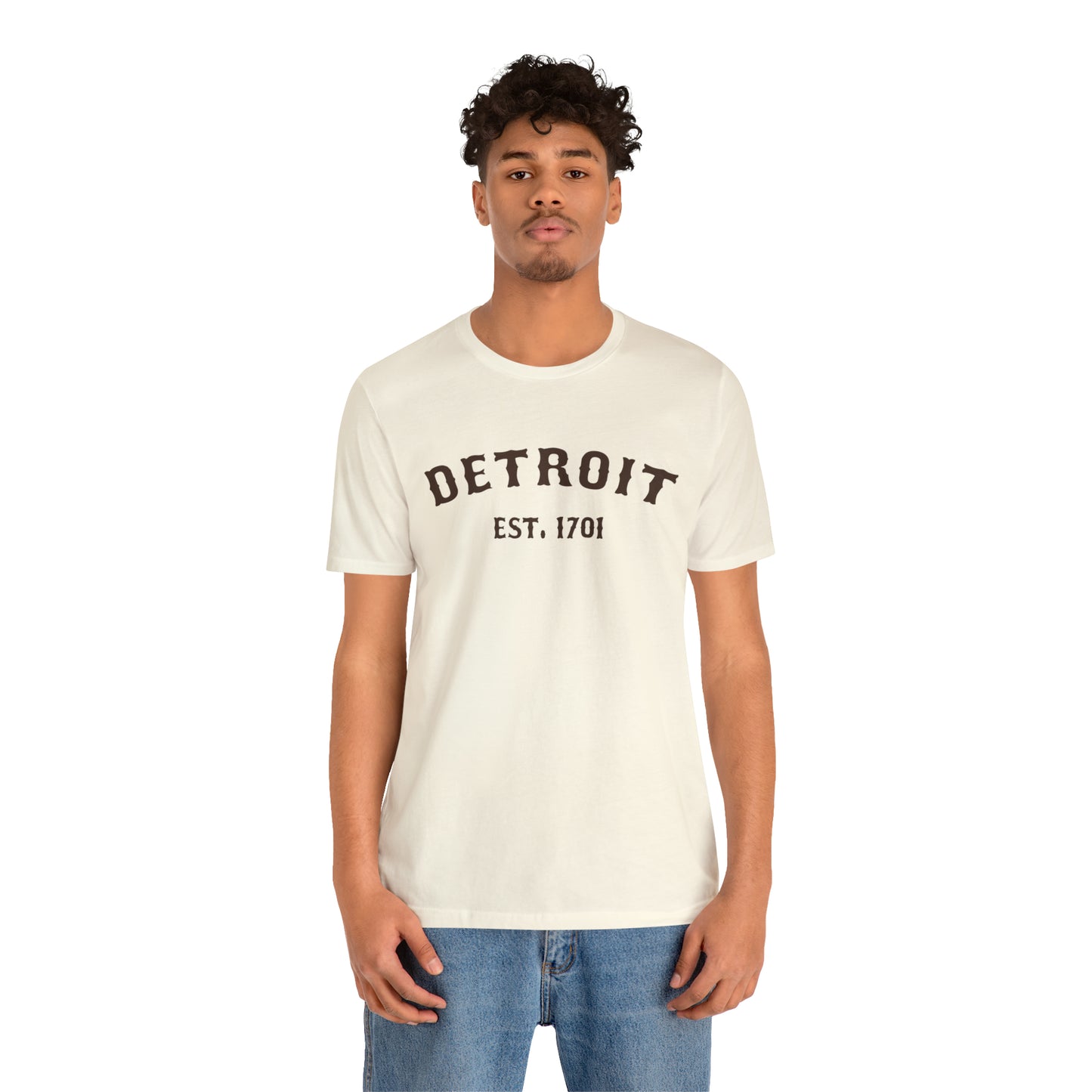 'Detroit EST. 1701' T-Shirt (Hickory Ballpark Font) | Unisex Standard