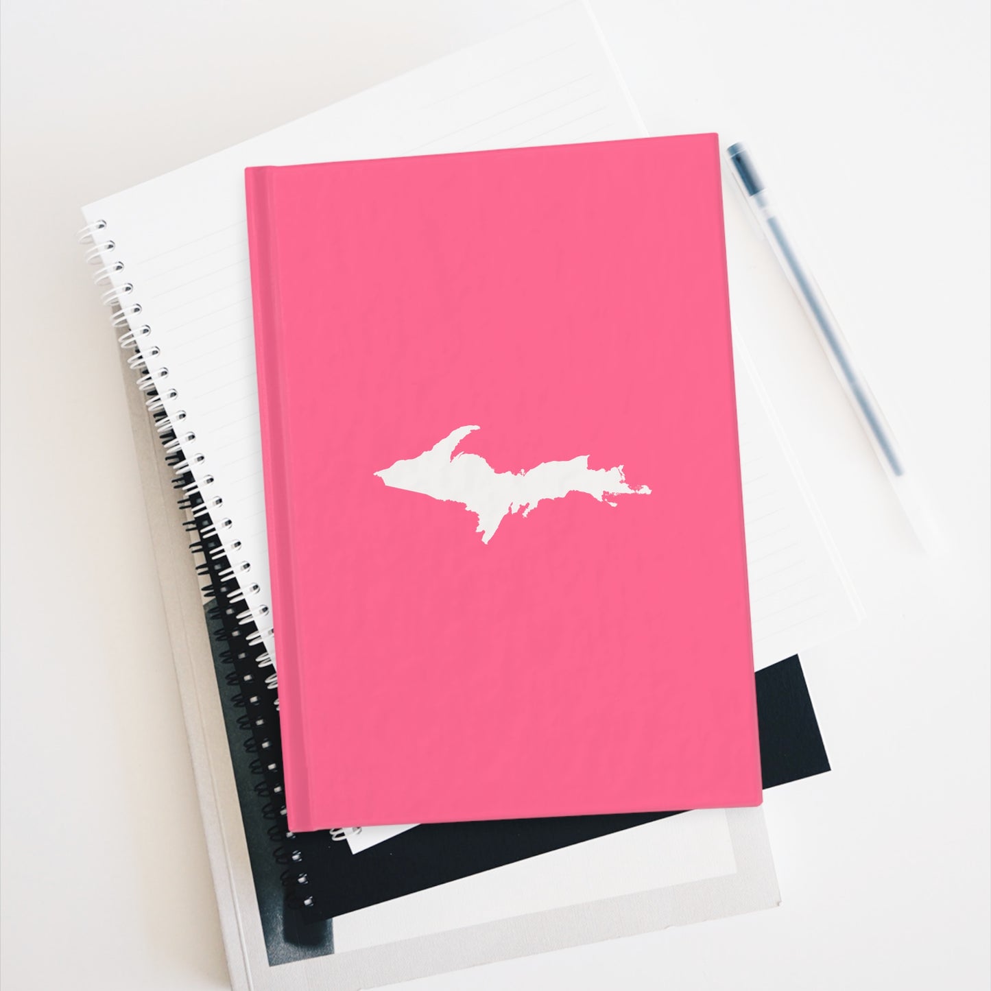 Michigan Upper Peninsula Blank Sketchbook (w/ UP Outline) | Rhodochrosite Pink