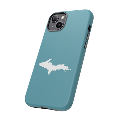 Michigan Upper Peninsula Tough Phone Case (Lake Huron Blue w/ UP Outline) | Apple iPhone