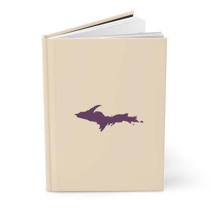 Michigan Upper Peninsula Hardcover Journal (Champagne White w/ Plum Outline) | Ruled - 150pgs