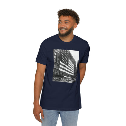 'American Flag at Hudson's Detroit' Photo T-Shirt (1920s) | Made in USA