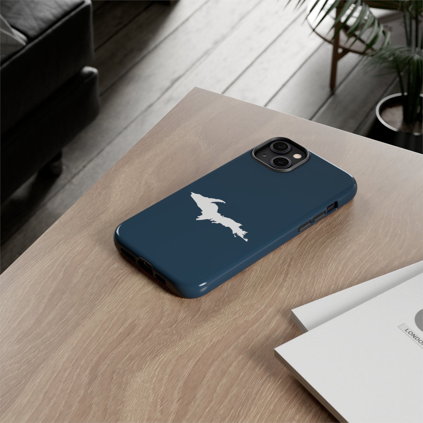 Michigan Upper Peninsula Tough Phone Case ('37 Caddie Cavalier Blue w/ UP Outline) | Apple iPhone